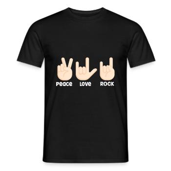 Peace love rock and roll - Men's T-Shirt - black - Front - AI Model Male 178 light (178cm)