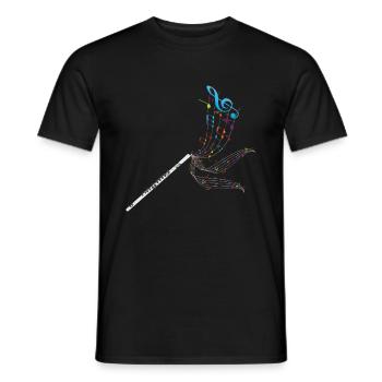 Flute instrument musician - Men's T-Shirt - black - Front - AI Model Male 178 light (178cm)