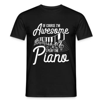 Piano - T-shirt homme - noir - Devant - AI Model Male 178 light (178cm)