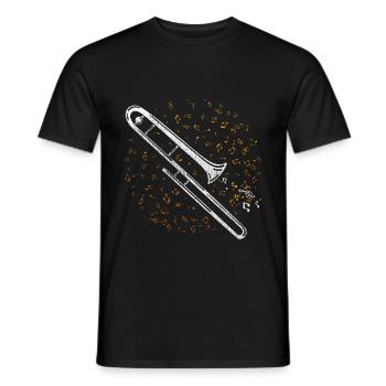 Trombone trombone player - Men's T-Shirt - black - Front - AI Model Male 178 light (178cm)