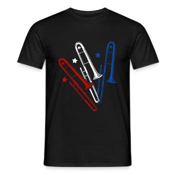 Trombone trombonist musical instrument - Men's T-Shirt - black - Front - AI Model Male 178 light (178cm)