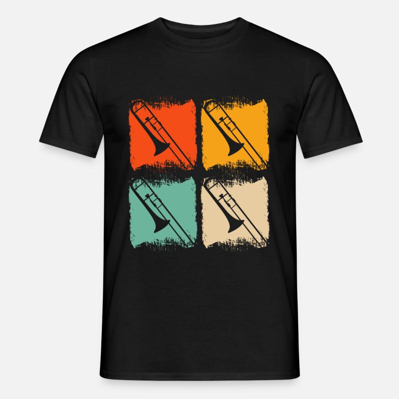 Posaune - Männer T-Shirt - Schwarz