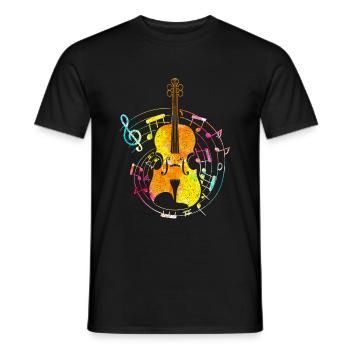 Violine - Männer T-Shirt - Schwarz - Vorne - AI Model Male 178 light (178cm)