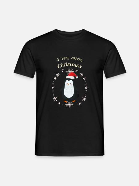 A very merry Christmas Christmas penguin - Men's T-Shirt - black