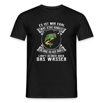 Angeln Angler Jesus Fischer Fischen Geschenkidee - Männer T-Shirt - Schwarz - Vorne - AI Model Male 178 light (178cm)