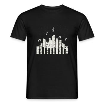 Piano music Classical music - Men's T-Shirt - black - Front - AI Model Male 178 light (178cm)