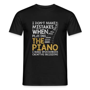Piano - Männer T-Shirt - Schwarz - Vorne - AI Model Male 178 light (178cm)