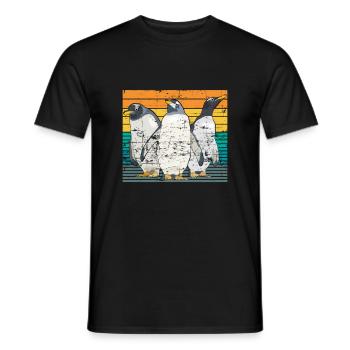 Pingouin animal Antarctique - T-shirt homme - noir - Devant - AI Model Male 178 light (178cm)