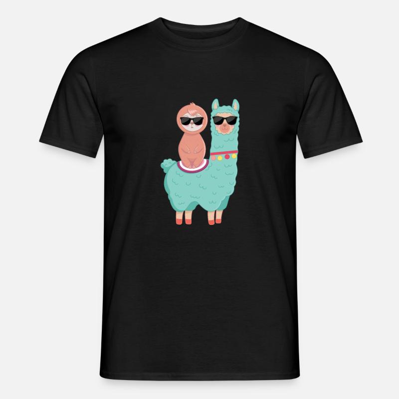 Sloth llama - Men’s T-shirt - black