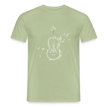 Musique de violon - T-shirt homme - vert sauge - Devant - AI Model Male 178 light (178cm)