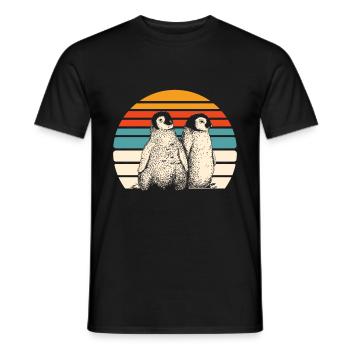 Pinguin Schnee - Männer T-Shirt - Schwarz - Vorne - AI Model Male 178 light (178cm)