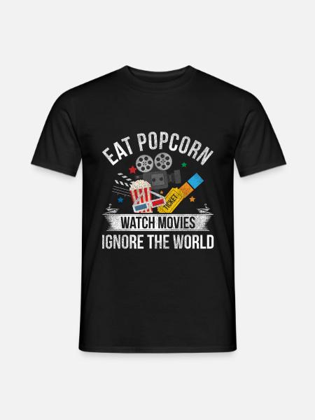Popcorn kino - T-skjorte herre - svart