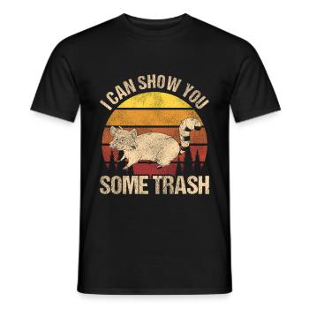 Raccoon animals - Men's T-Shirt - black - Front - AI Model Male 178 light (178cm)