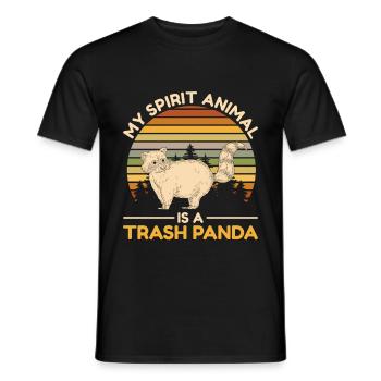 racoon - Men's T-Shirt - black - Front - AI Model Male 178 light (178cm)