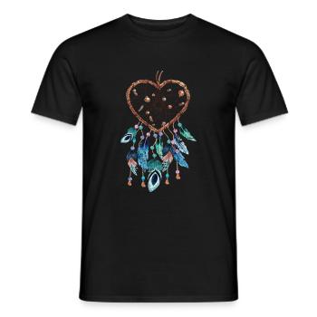 Coeur de capteur de rêves - T-shirt homme - noir - Devant - AI Model Male 178 light (178cm)