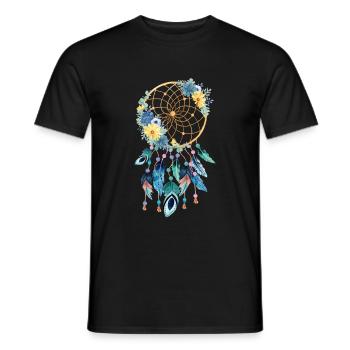 Dream catcher flowers Indians - Men's T-Shirt - black - Front - AI Model Male 178 light (178cm)