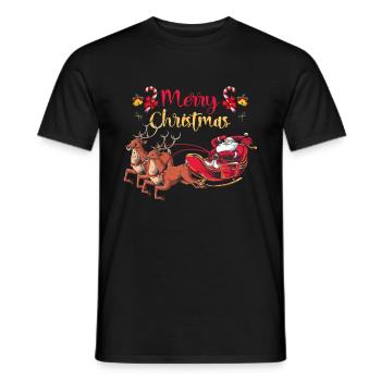 Santa Claus fir tree - Men's T-Shirt - black - Front - AI Model Male 178 light (178cm)