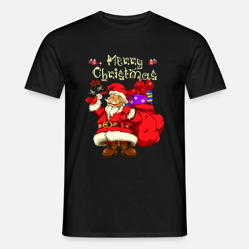 Weihnachtsmann Tannenbaum Heiligabend - Männer T-Shirt - Schwarz