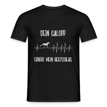 Pferd Pferdeliebe Herz Herzschlag Galopp - Männer T-Shirt - Schwarz - Vorne - AI Model Male 178 light (178cm)