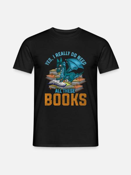 Dragon book fantasy animal - Men's T-Shirt - black
