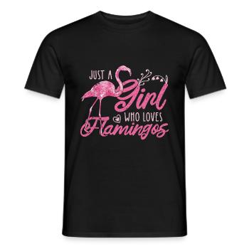 Flamingo girl pink - Men's T-Shirt - black - Front - AI Model Male 178 light (178cm)