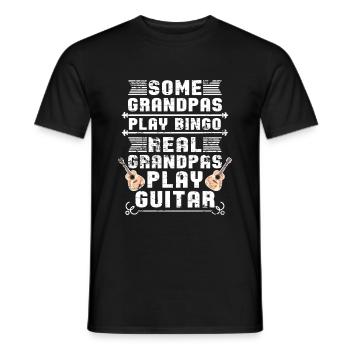 Gitarre Opa - Männer T-Shirt - Schwarz - Vorne - AI Model Male 178 light (178cm)