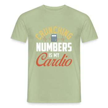 Crunching number is my cardio - funny gift - Men's T-Shirt - sage - Front - AI Model Male 178 light (178cm)