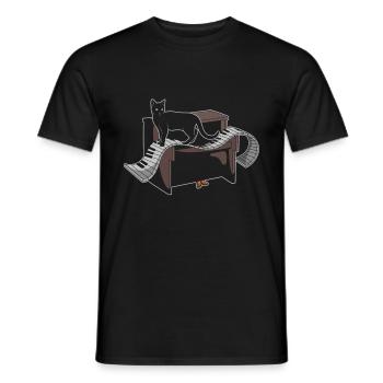 Klavier Musik Katze - Männer T-Shirt - Schwarz - Vorne - AI Model Male 178 light (178cm)
