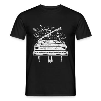 Klavier Instrument Musik - Männer T-Shirt - Schwarz - Vorne - AI Model Male 178 light (178cm)