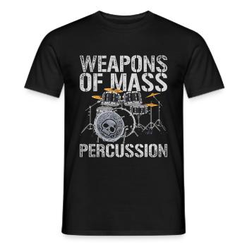 Batteur de batterie - T-shirt homme - noir - Devant - AI Model Male 178 light (178cm)