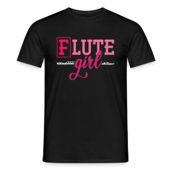 Flute flute player - Men's T-Shirt - black - Front - AI Model Male 178 light (178cm)