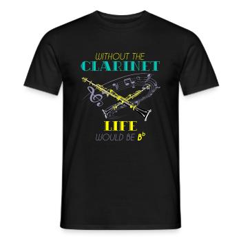 Instrument de musique clarinette - T-shirt homme - noir - Devant - AI Model Male 178 light (178cm)