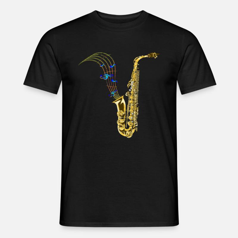Saxophon Musik - Männer T-Shirt - Schwarz