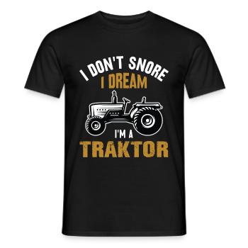 Ich schnarche nicht Traktor Trecker lustig Spruch - Männer T-Shirt - Schwarz - Vorne - AI Model Male 178 light (178cm)
