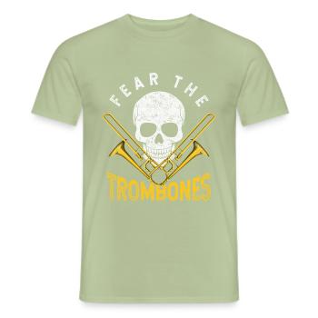 Orchestre de trombones - T-shirt homme - vert sauge - Devant - AI Model Male 178 light (178cm)