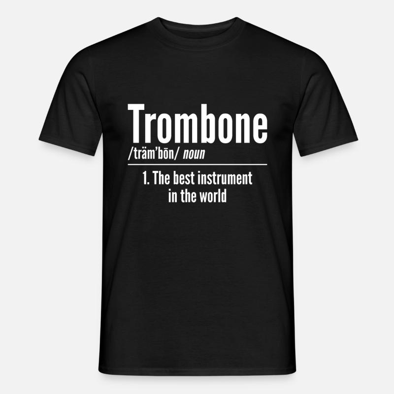 Posaune - Männer T-Shirt - Schwarz