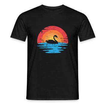 Cygnes animaliers - T-shirt homme - noir - Devant - AI Model Male 178 light (178cm)