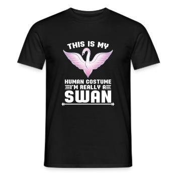 Schwan - Männer T-Shirt - Schwarz - Vorne - AI Model Male 178 light (178cm)