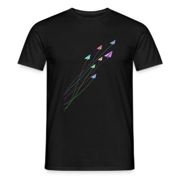 Grue d'art pliante en origami - T-shirt homme - noir - Devant - AI Model Male 178 light (178cm)