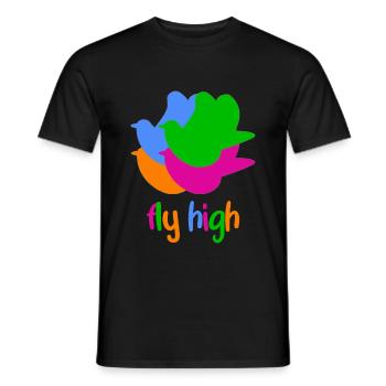 Bird Lovers Freedom Peace Peace - Men's T-Shirt - black - Front - AI Model Male 178 light (178cm)