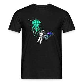 Cosmonaute méduse - T-shirt homme - noir - Devant - AI Model Male 178 light (178cm)