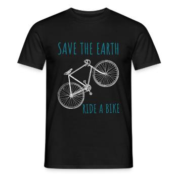 Cycling environmental protection climate change - Men's T-Shirt - black - Front - AI Model Male 178 light (178cm)