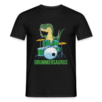 Drums T-Rex - Men's T-Shirt - black - Front - AI Model Male 178 light (178cm)