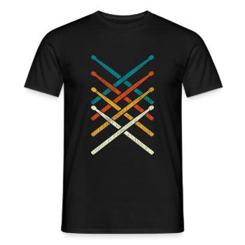 Batterie rétro - T-shirt homme - noir - Devant - AI Model Male 178 light (178cm)
