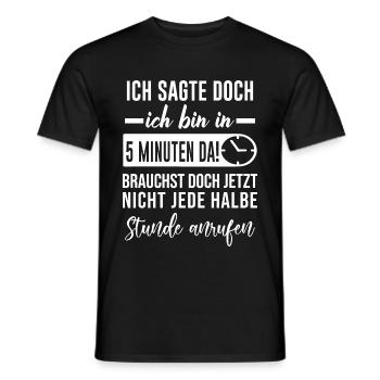 unpünktlich zu spät lustiger Spruch Verspätung - Männer T-Shirt - Schwarz - Vorne - AI Model Male 178 light (178cm)