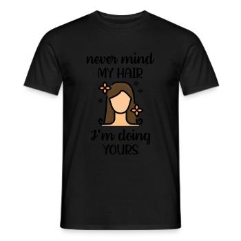 Coiffeuse coiffure profession - T-shirt homme - noir - Devant - AI Model Male 178 light (178cm)