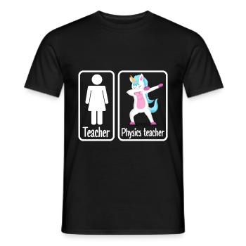 Physics teacher Physicist - Men's T-Shirt - black - Front - AI Model Male 178 light (178cm)