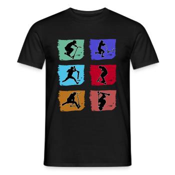 Stunt scooter skater stunt kick scooter stunt scooter - Men's T-Shirt - black - Front - AI Model Male 178 light (178cm)