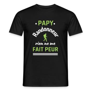 Papy randonneur humour randonnée - T-shirt homme - noir - Devant - AI Model Male 178 light (178cm)