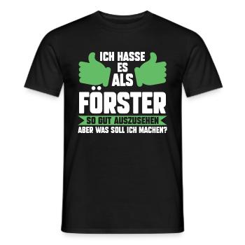 Waldarbeiter Holzfäller Waldarbeit Förster - Männer T-Shirt - Schwarz - Vorne - AI Model Male 178 light (178cm)